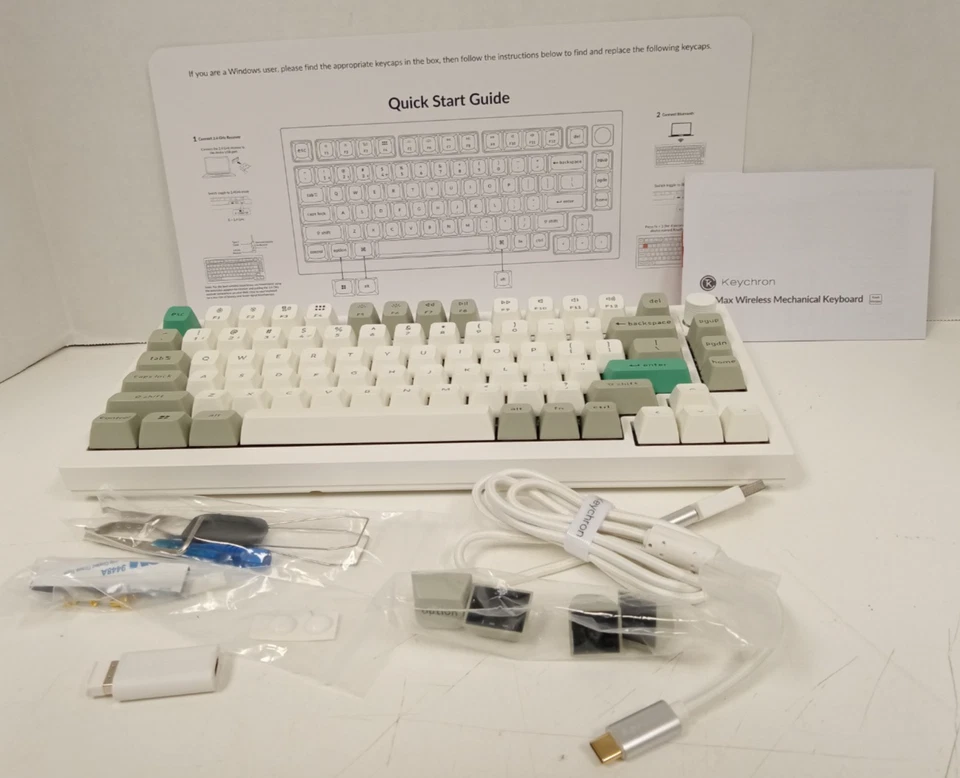 Teclado mecánico Keychron Q1 Max 75 % inalámbrico con interruptores rojos, blanco Foto 4 de 4