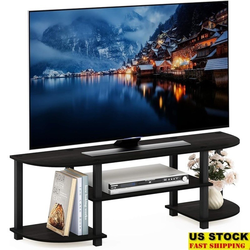 Turn-S-Tube Wide TV Entertainment Center 2-Tier Open Storage