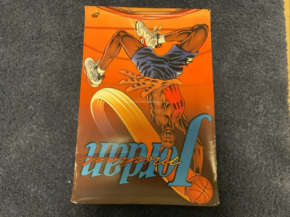 Vintage 1991 Nike Air Michael Jordan Poster VI Cartoon Artist Proof Nice Cond. - Image 3 of 4