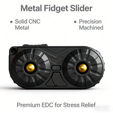 Dual Spinner Fidget Push Card, Haptic Click Hover Coin,Mechanical EDC Fidget Toy