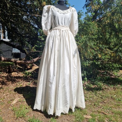 Vintage 1980s 100% Raw Silk Southern Belle Milkmaid Wedding Dress Fits Size 10 | eBay Vintage 1980s 100% Raw Silk Southern Belle Milkmaid Wedding Dress Fits Size 10 | eBay