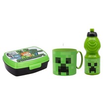 Minecraft Set Colazione Box Porta Merenda  Borraccia  Tazza