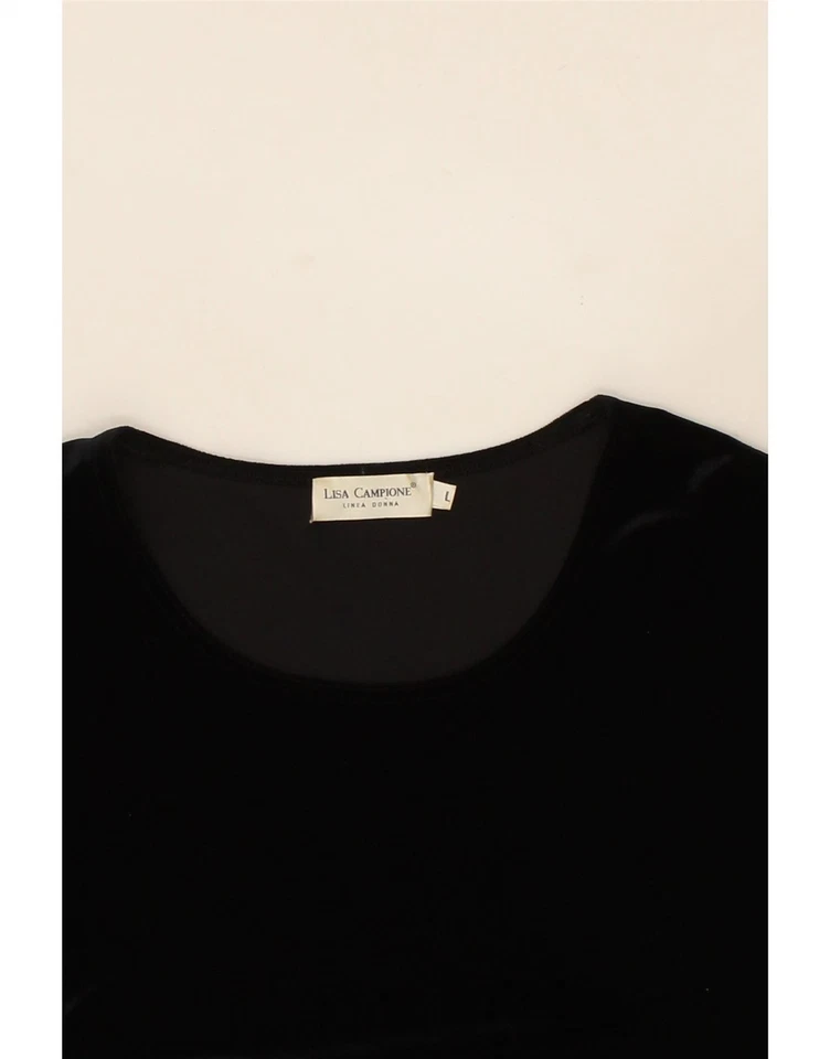 Top de terciopelo para mujer LINEA DONNA manga larga Reino Unido 14 grande negro poliéster CD15 Foto 3 de 3