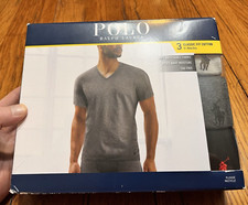 NEW MENS POLO RALPH LAUREN 3 PACK CLASSIC FIT COTTON V-NECK T SHIRTS SZ S
