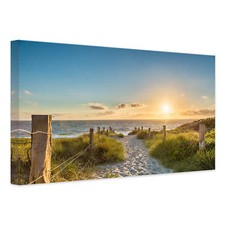 Leinwandbild Sonnenuntergang an der Ostsee KEILRAHMEN CANVAS WANDBILD HANDARBEIT