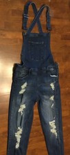 Women's Nature Denim Bib Overalls Size M Dark Blue
