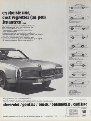 En choisir une c'sest regretter 9un peu0 les autres Buick Riviera ad 1966