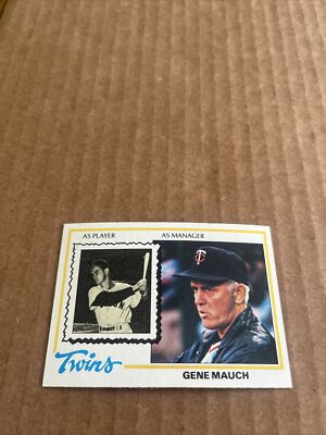 1978 Topps Gene Mauch Minnesota Twins Manager Card 601 Free Shipping 