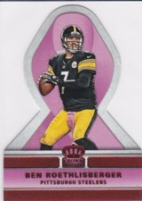 BEN ROETHLISBERGER Steelers PINK RIBBON DIE-CUT Card CROWN ROYALE RED VARIATION!