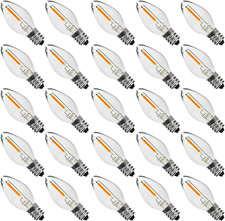 25PACK LED Night Light Bulbs, C7 Candelabra LED Light Bulbs, E12 Chandelier Base