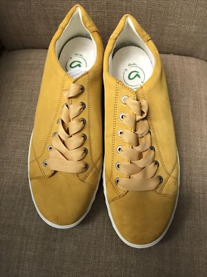 Ara Women's Avio Lace Up Sneaker Yellow Suede UK Size 7.5 US Size 9.5
