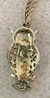 STUNNING VINTAGE GOLD TONE 17" DROP OWL PENDANT NECKLACE — photo 6