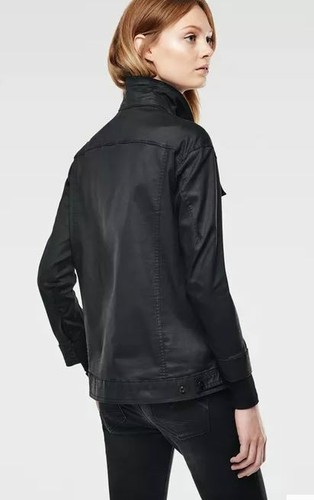 G-STAR RAW LADIES " TAILOR 3D" Lightweight Biker Jacket COAT Large BLACK - Picture 3 of 5
