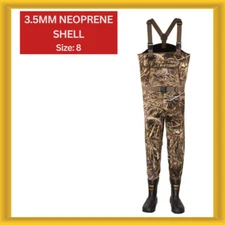 Hodgman Men’s Brighton Neoprene Cleated Waders Fishing Gear Realtree Size 8