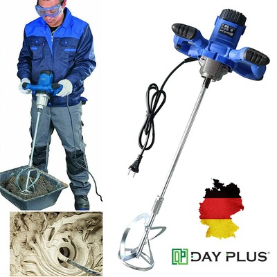 Day Plus Doppel Rührwerk Starken 2600W Handrührwerk Mörtelrührer Betonmischer DE
