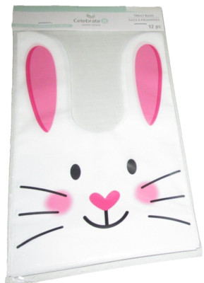 EASTER Treat Bags ~12 Count- BUNNY FACE