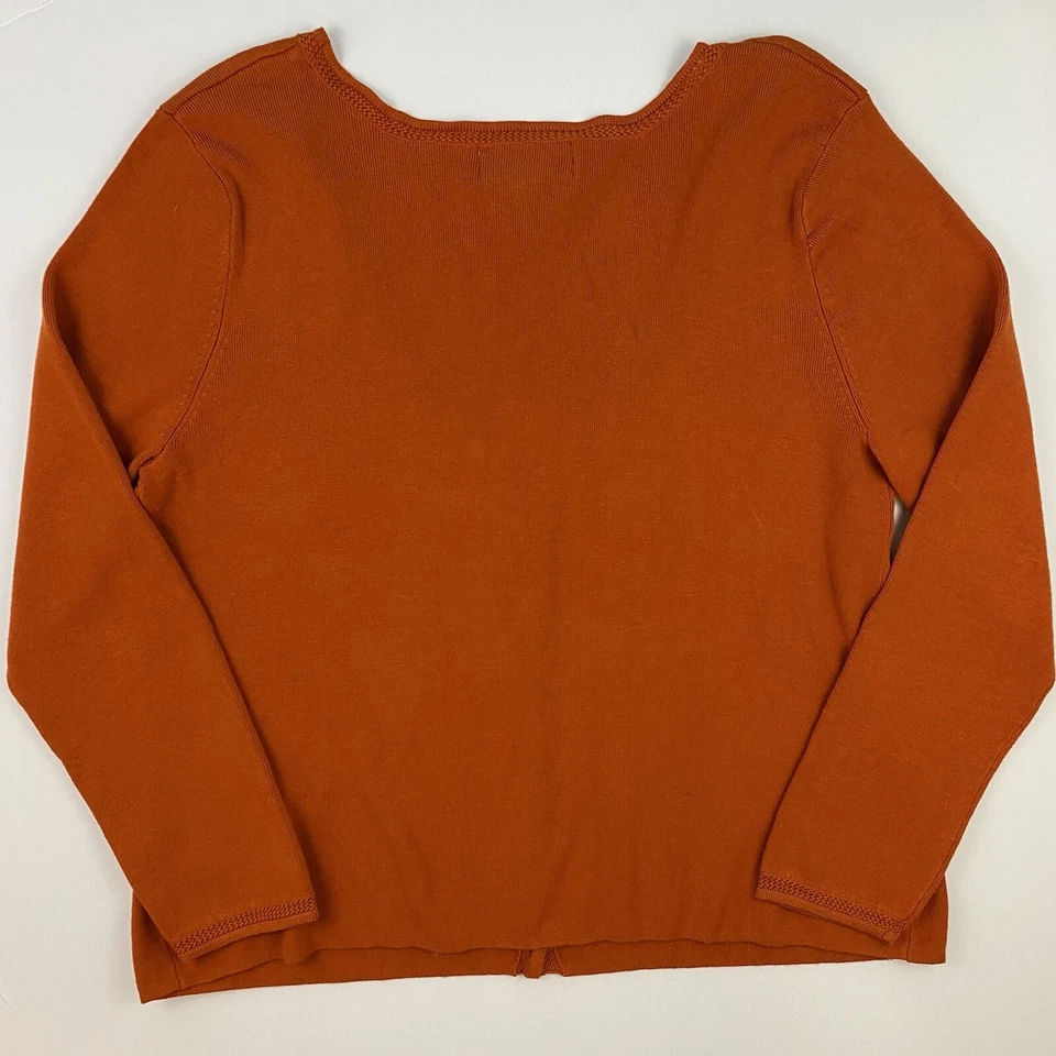 Свитера США оранжевый большой женский кардиган свитер с v-образным вырезом - Изображение 2 из 4