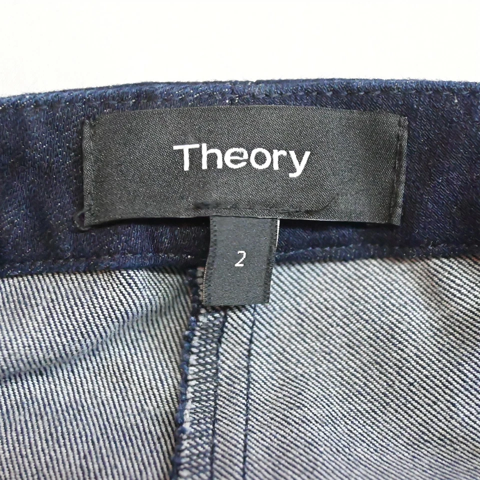 Pantalones de mezclilla elásticos rectos lavado oscuro Theory 2 Foto 2 de 3