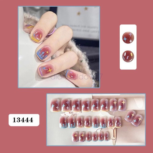 Press On Nails Glue Gel On False reusable Fake French Nail Tip Multicolor AU - Picture 23 of 57