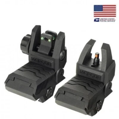 INTHETARGET Hausse et guidon en fibre optique rabattable pour rail picatinny/weaver