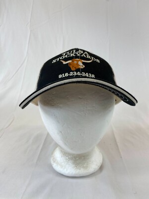 Tulsa Stockyards Baseball Cap Strapback Hat Mesh OSFA Black Longhorn Adjustable