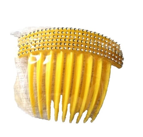 Set Di 4 Fermagli Banana Per Capelli, Pettine In Plastica Lungo 3,5 Pollici - Colori Rosa, Pesca, Giallo, Blu
