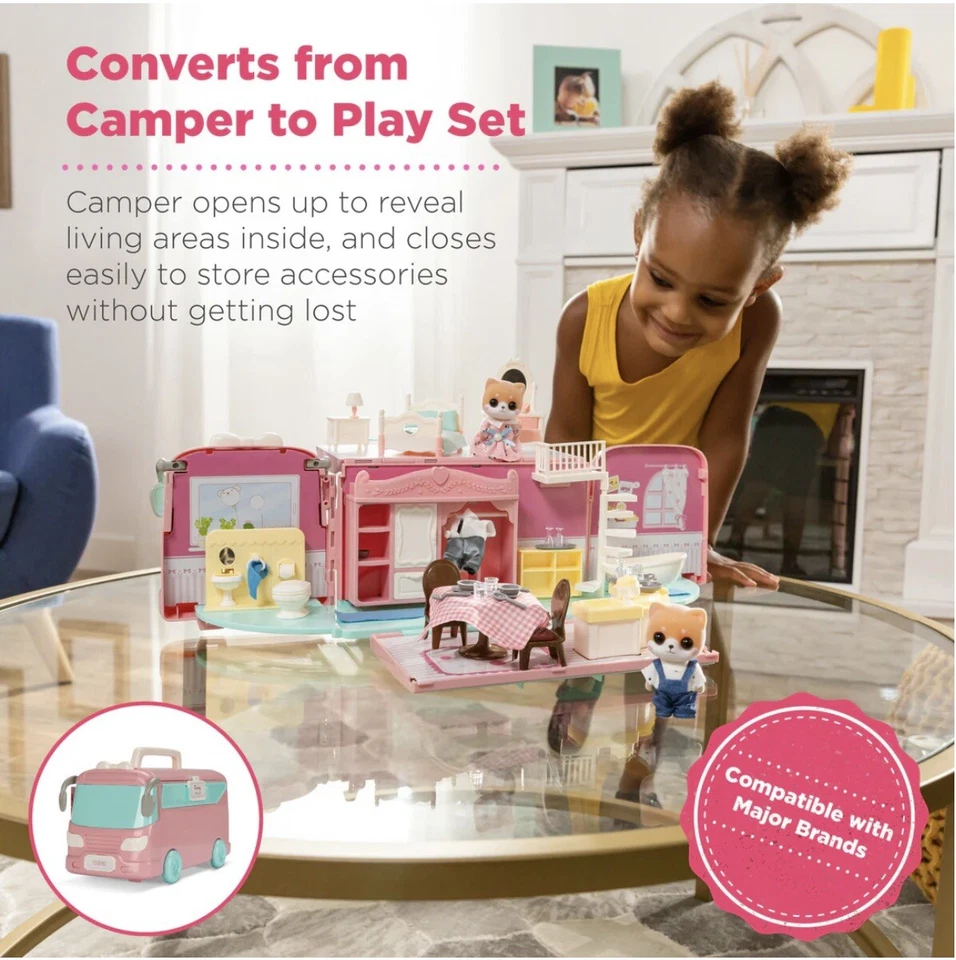 Portable Play Camper  with Tiny Critters, 50 Accessories- NIB - Image 3 of 4