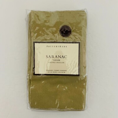 POTTERY BARN SARANAC LINEN BLEND PILLOW SHAM STANDARD FORMAT 20x26 RETAIL $49