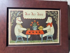 Sandra Gilpin Scherenschnitte "Tea For Two" Folk Art  - Signed And Framed