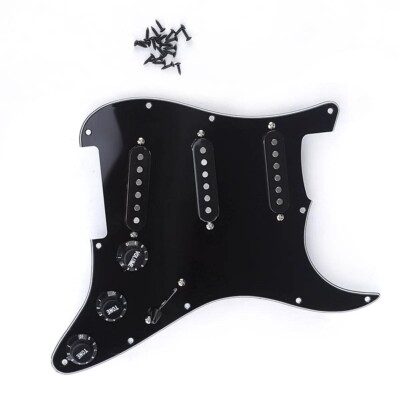 Black Prewired Loaded SSS Pickguard Pickups For Strat Guitar 5-Way Switch