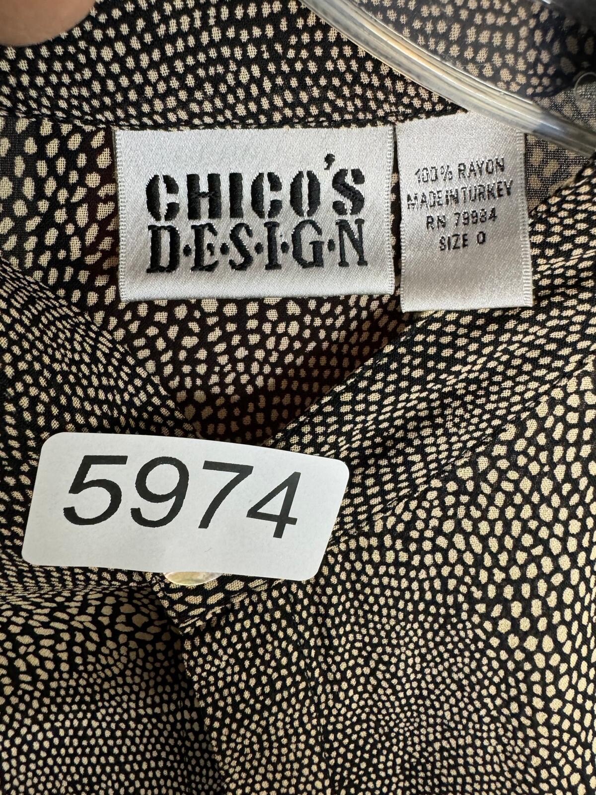 Chicos Womens Tunic Button Down Roll Tab Black Ta… - image 5