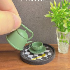 Pocket Kettle Teapot 1:12 Scale Dollhouse Miniatures Multicolor Kitchen Tools