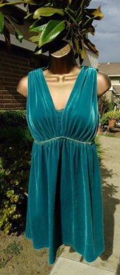 grecian empire waist dress 70s Grecian Greek Goddess Dress --Powder Blue Empire Waist Silky Slinky Extra Long Dress L/XL Wedding Dress main image 1