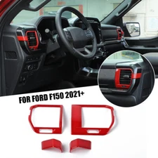 For Ford F150 2021-22 Center Console Dashboard AC Air Vent Outlet Cover Trim Red