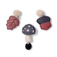 ACORN MUSHROOM LEAF CAT TOY 3pc FOREST FINDS SET CANVAS w/ CATNIP BELL  CRINKLE