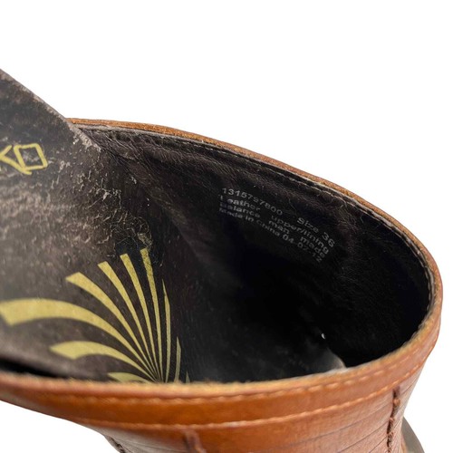 Dansko Women's Brown Leather Heel Mules Slip On Open Toe Wooden Heel 36 US 5.5 - Picture 5 of 9