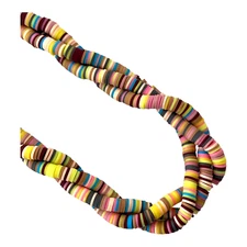 900 Bulk Beads Flat Slice Heishi Spacer Fimo Clay 6mm Katsuki Fall Earth Colors