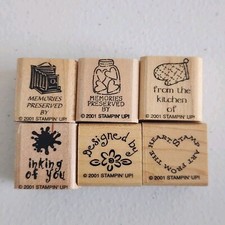 2001 EUC Stampin Up Memories Preserved Kitchen Designed Heart Rubber Stamp Wood