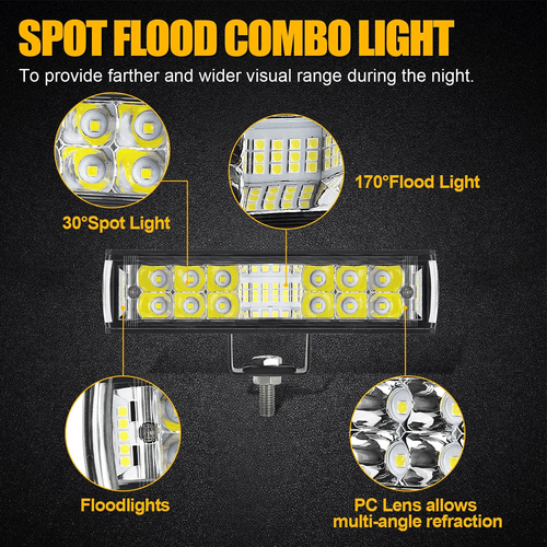 10000Lm Super Brillante 6 Pulgadas Esparcidor Cubierta LED Luces Marinas (Juego de 2) Luz Barco - Imagen 8 de 12