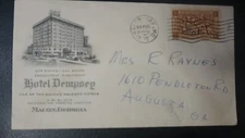 1935 Hotel Dempsey Macon GA to Augusta GA cover