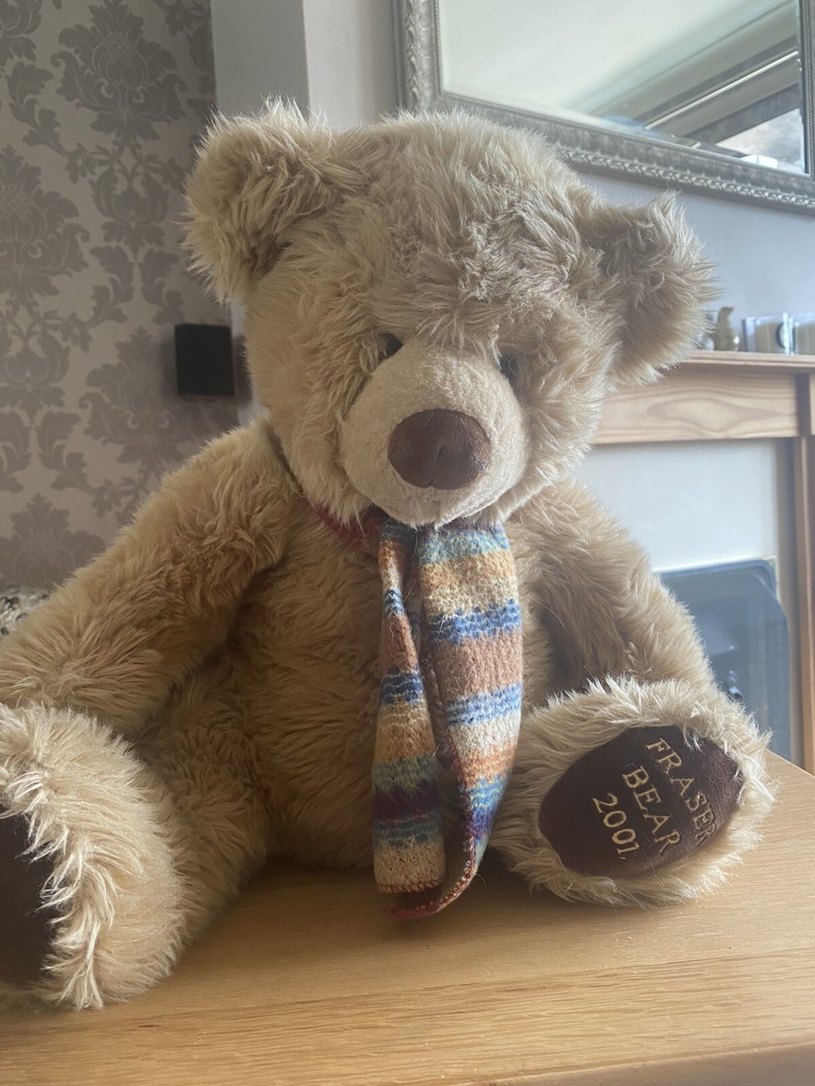 Russ Berrie House Of Fraser Bear 2001 Teddy Soft Toy With Scarf 13