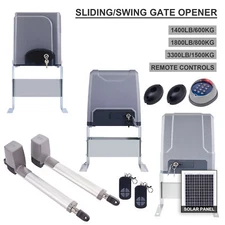 CO-Z Automatic Sliding & Swing Gate Opener Door Operator Kit/Solar Panel/Remotes