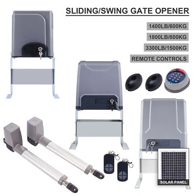 CO-Z Automatic Sliding & Swing Gate Opener Door Operator Kit/Solar Panel/Remotes