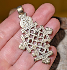 Handmade Ethiopian Coptic Orthodox Christian Metal Cross Pendant Ethiopia Africa