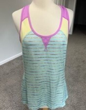 Tek Gear DryTek Tank Top Womens M Multicolor Striped Raceback Activewear