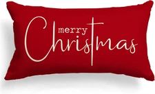 Christmas Pillow Covers Merry Christmas Throw Pillow Decorative Christmas Red Co