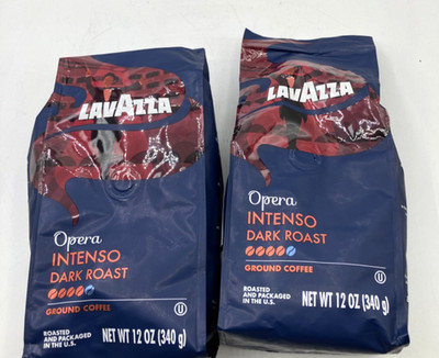 2 Pack Lavazza Opera Intenso Ground Coffee Dark 12 Oz ea BB 06/30/2028