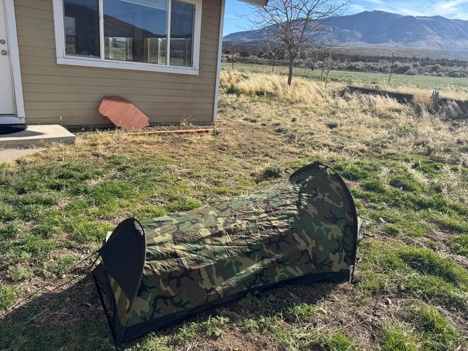 Rare Integral Designs Mega Sola Bivy 2 Pole Solo Tent Woodland Camo