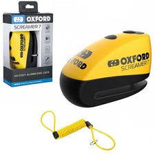 Oxford Yellow Screamer7 Motocycle Motorbike Alarm Disc Lock &1.5m Reminder Cable