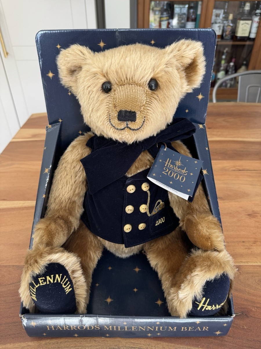 Harrods Millennium Teddy Bear 2000. Unopened In Box with Tags